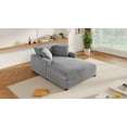 thumbnail image 4 of Mirod Oversized Chaise Lounge Chair - 53.5''W x 70.9''L, Soft Polyester Fabric, Classic Gray Design, Durable Wood Frame & Legs, Easy Assembly, for Living Room & Bedroom, 4 of 17