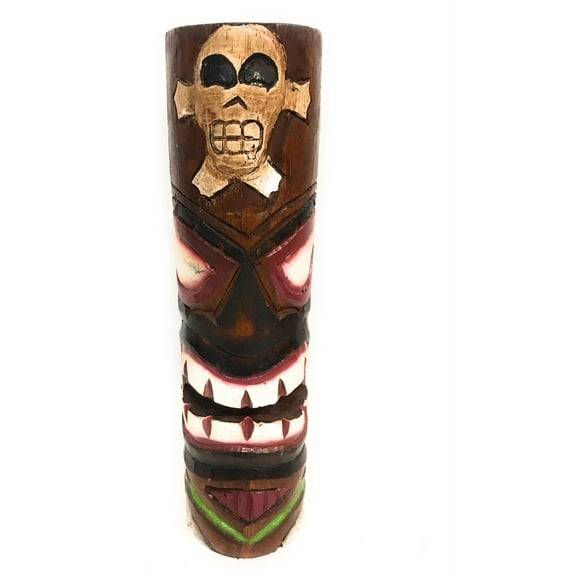 Tiki Totem 10" w/ Cross Bone - Skull Decor | #dpt535825h