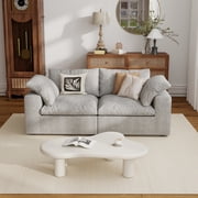 The Magic Home 79 Sofa Couch, Cloud Modular Sectional Sofa, Linen Loveseat Modern Comfy Cloud Sofa for Living Room, Apartment, Small Space, Washable Replaceable Covers, 2 Seater Grey Couch