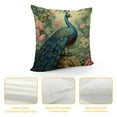 thumbnail image 4 of MLJA  Chinoiserie Pillowcase Turquoise Coral Peacock Pillow Case Pillow Cover Rustic Square Couch Sofa Cushion Covers for Sofa Couch Living Room Car, 4 of 5