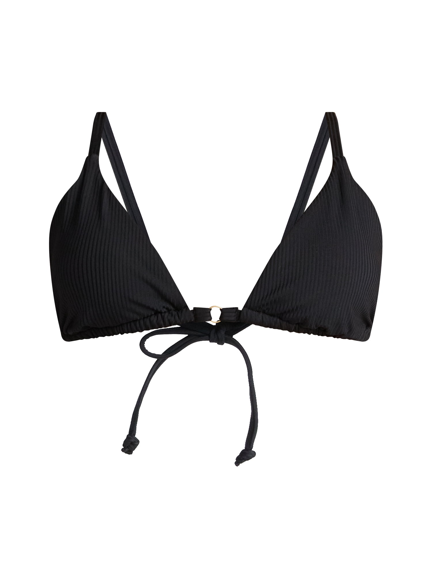 Time and Tru Women's and Women’s Plus Ottoman Rib Triangle Bikini Top, Sizes XS- 2X