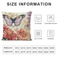 thumbnail image 5 of Orinice Vintage Floral Throw Pillow Covers   Spring Summer Butterfly Flower Decorative Outdoor Pillow Covers Rustic Pillowcase  Cushion Covers For Sofa Couch Bed Home Decor 24x24in, 5 of 5