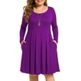 thumbnail image 5 of a.Jesdani Women's Plus Size Dresses Casual Long Sleeve Pleated Dress Fall Dresses with Pockets L-4X, 5 of 8