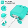 thumbnail image 3 of Coffea Protective Silicone Case with Keychain for AirPods 1 & 2 (Front LED Not Visible) (Green), 3 of 7