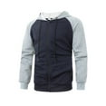 thumbnail image 2 of Zip Up Hoodies for Mens Color Block Sweatshirts Waffle Jackets Zipped Hoodie Spring Fall Long Sleeve Tops Casual Hooded Pullover Drawstring Hoody Outwears for Sports Running, 2 of 4