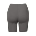 thumbnail image 3 of A2Y Women's Basic Solid Premium Cotton Mid Thigh High Rise Biker Bermuda Shorts Mid Grey 4XL, 3 of 5