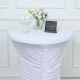 thumbnail image 4 of BalsaCircle White Round Cocktail Table Cover Ruched Pleated Spandex Tablecloth Party Events Decorations Supplies, 4 of 8