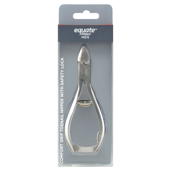 Equate Men's Comfort Grip Toenail Nipper with Safety Lock for Nail Care of Thicker & Harder Nails