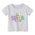 thumbnail image 4 of PMVFHDE Hauts Tendance pour Filles T-Shirts Graphiques pour Filles Hauts pour Filles T-Shirts Mignons Tendance pour Filles Enfants Pâques T-Shirt Graphique Mignon Col Rond Manches Courtes Été T-Shirt Blanc, 10-11 Ans, 4 of 4