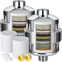Shower Filter 2 Pack, 20 Stage Shower Head Filter for Hard Water, High-Performance Shower Water Filter to Remove Chlorine, Fluoride, and Other Impurities