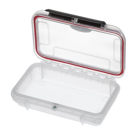 Max MAX001VT.113 6.88 x 4.52 x 1.85 in. Water & Dust Proof Tackle Box with Four Compartments, Transparent