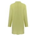 thumbnail image 5 of Mohiass Womens Cotten Linen Blouse Summer Casual 3/4 Sleeve Shirts Loose Fit Oversized Tshirts Tunic Tops with Pockets Fluorescent Green L, 5 of 5