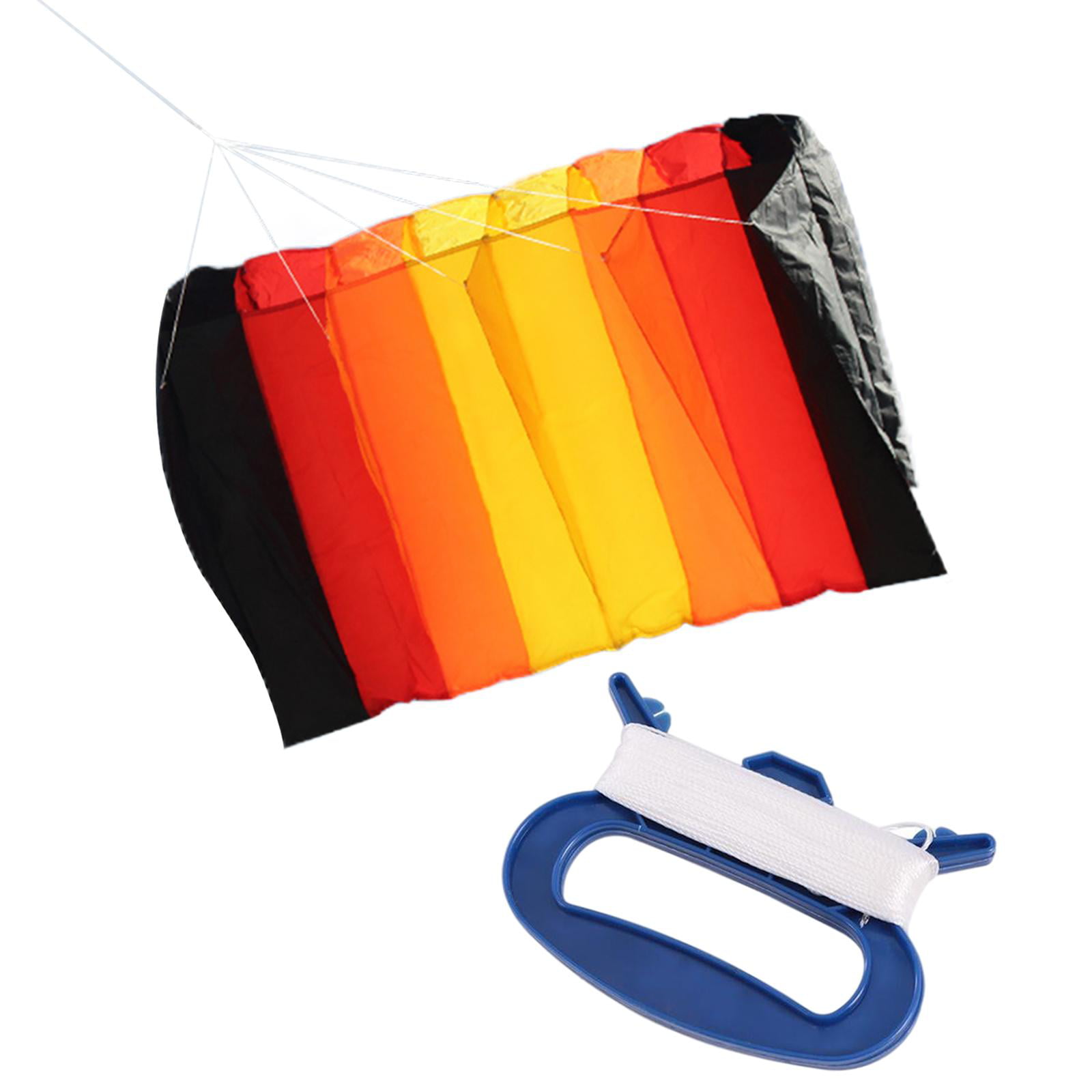Large Rainbow Kite for Kids and Adults Easy to Fly with red Handle Hook & Line 