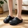 thumbnail image 5 of Summer Breathable Unisex Clogs with Arch Support, Lightweight Garden Beach Shoes for Women and Men(Black,7.5), 5 of 7