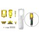 thumbnail image 4 of Combo completo de la Carcasa trasera de la cubierta superior transparente dorado jinwen Carcasa superior de Clipper, 4 of 8