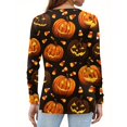 thumbnail image 4 of Halloween Tops for Women Long Sleeve Pumpkin Print T Shirts Halloween Tunic Tops Loose Fit V Neck Party Blouse Costume, 4 of 5