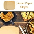 thumbnail image 1 of Fiudx Papel Antiadherente para Freidora, Apto para Alimentos y Sin Cera, Resistente Al Calor Hasta 230 °C, Fácil de Limpiar, Perfecto para Freidoras de Aire y Moldes para Pasteles, 100 Hojas, Tamaño, 1 of 6