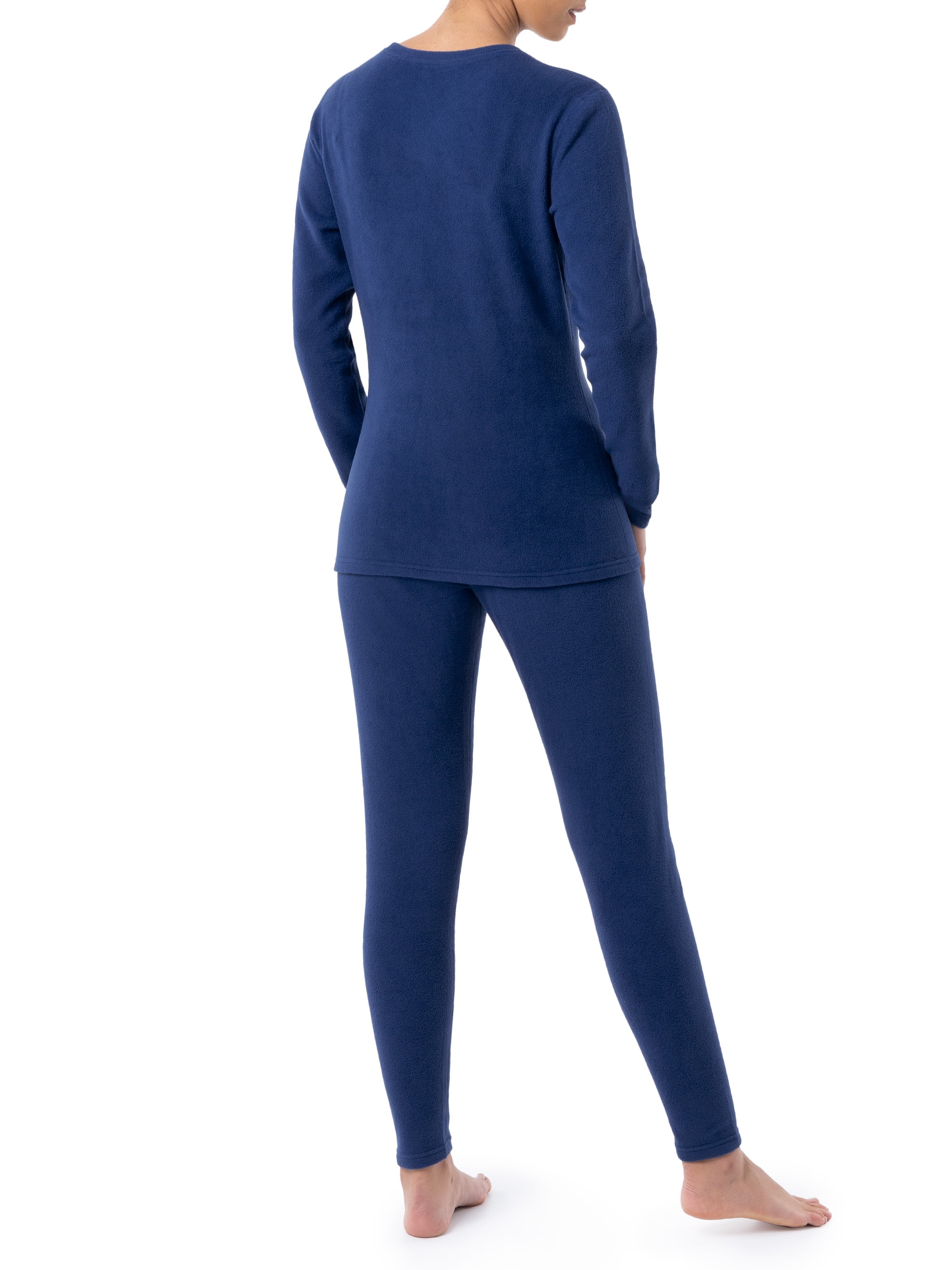 Fruit of the Loom Women's & Women's Plus Stretch Fleece Thermal Top and Bottom Set