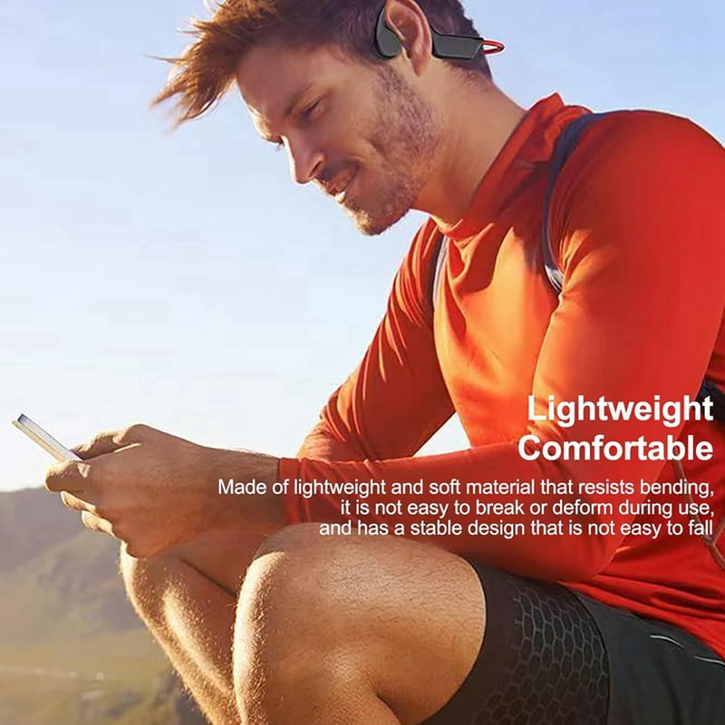 Bone Conduction Headphones Sports Headset Open-Ear Bluetooth Wireless Swimming Earphones Built-in Mic for Workout