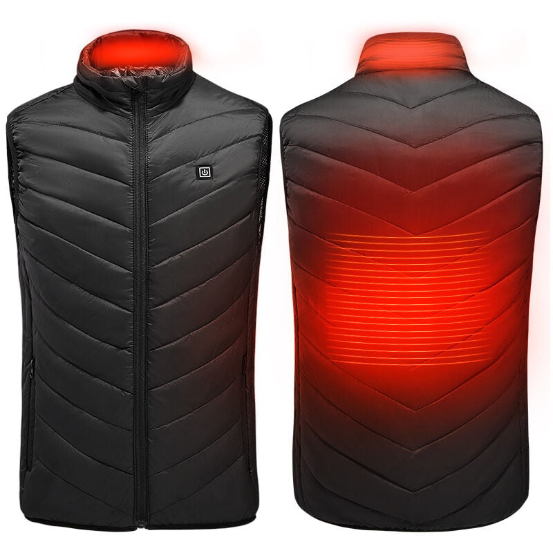 thumbnail image 4 of Heated Jacket for Men Women with 4 Heat Zones and 3 Heat Settings Electric Heated Jacket with USB Charger,Machine Washable.Black XXL, 4 of 4