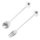 thumbnail image 5 of 1 set de Halloween Spoon Kit de horquilla de acero inoxidable Spoon Coffee Spoon Fork Ghost Waterware de Halloween, 5 of 6