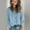 Blue, variant on Sanbonepd Womens Sweaters Crewneck Long Sleeve Hollow Knit Sweater Solid Color Loose Pullover