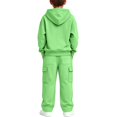 thumbnail image 2 of Mooqilaa Boys Activewear Outfit Sets, Casual Long Sleeve 2 Piece Fleece-Lined Boys Clothing Sets Size 5-6 Years Mint Green, 2 of 6