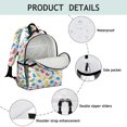 thumbnail image 4 of White Colorful Tiny Dinosaurs Pattern Cute School Backpack Bag for School with Padded Back and Adjustable Shoulder Straps 15.25"x11.5"x5.25", 4 of 5