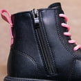 thumbnail image 6 of Splozh Girls Boots Children Shoes Girls Combat Boots Side Zipper Lace Up Dress Girls Boots for Toddler/Little Kid/Big Kid Black,US 4, 6 of 8