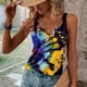 thumbnail image 5 of Camiseta sin mangas con cuello en V para mujer, hermoso Tie Dye, chaleco sin mangas de verano para uso diario, 5 of 6