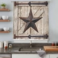 thumbnail image 5 of Texas Star Vintage Sheer Curtains 54 Inches Long for Bedroom, Brown Khaki Wooden Retro Art Light Filtering Privacy Drapes, Breathable Semi Sheer Window Treatment for Bathroom Dining Room Kitchen, 5 of 9