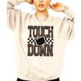 thumbnail image 4 of Touchdown Football Sweatshirt Women Leopard Print Game Day Crewneck Sand Large, 4 of 8