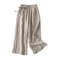 thumbnail image 5 of Women's High Waisted Cropped Wide Leg Pants Summer Loose Travel Work, 5 of 9