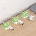 thumbnail image 4 of 6 Pack Cord Organizer, 360°Rotating Twist-Lock Magnetic Cable Management Clips, Adhesive Phone Charging Keeper Wire Cord Holder for Nightstand/Car/Wall, Office Desk Accessories Decor (Green), 4 of 6