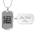 thumbnail image 4 of People Paws Necklace Stainless Steel or 18k Gold Dog Tag 24" Chain, 4 of 8