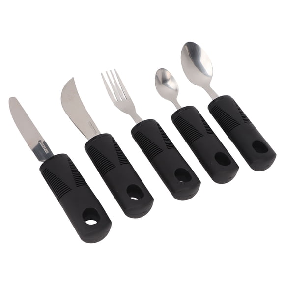 Adaptive Spoons Knife, 5pcs Stainless Steel Adaptive Utensils Professional Ergonomic Rubber Handle For Home For Hand Tremors