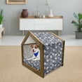 thumbnail image 3 of Victorian Pet House, Vintage Romantic Rose and Magnolia Bouquet with Twigs on Dark Backdrop, Outdoor & Indoor Portable Dog Kennel with Pillow and Cover, 5 Sizes, Dark Blue Pale Pink, by Ambesonne, 3 of 5
