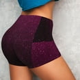 thumbnail image 4 of Lsque Dark Purple Glitter Pattern High Waisted Biker Shorts for Women-Tummy Control Fitness Athletic Workout Running Yoga Gym Shorts,Moisture-Wicking-Large, 4 of 9