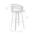 thumbnail image 4 of Jayden 30" Bar Height Swivel Gray Faux Leather and Walnut Wood Bar Stool, 4 of 8