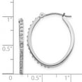 thumbnail image 4 of 14k White Gold Oval Hinged Hoop Earrings, 4 of 4