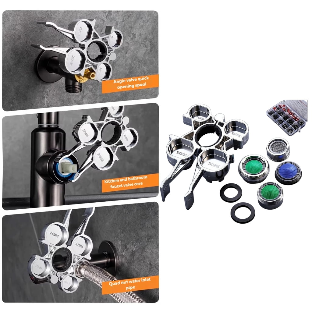 Faucet Caches Aerators Splash Proof Tap Bubblers with Aerator Key Wrench
