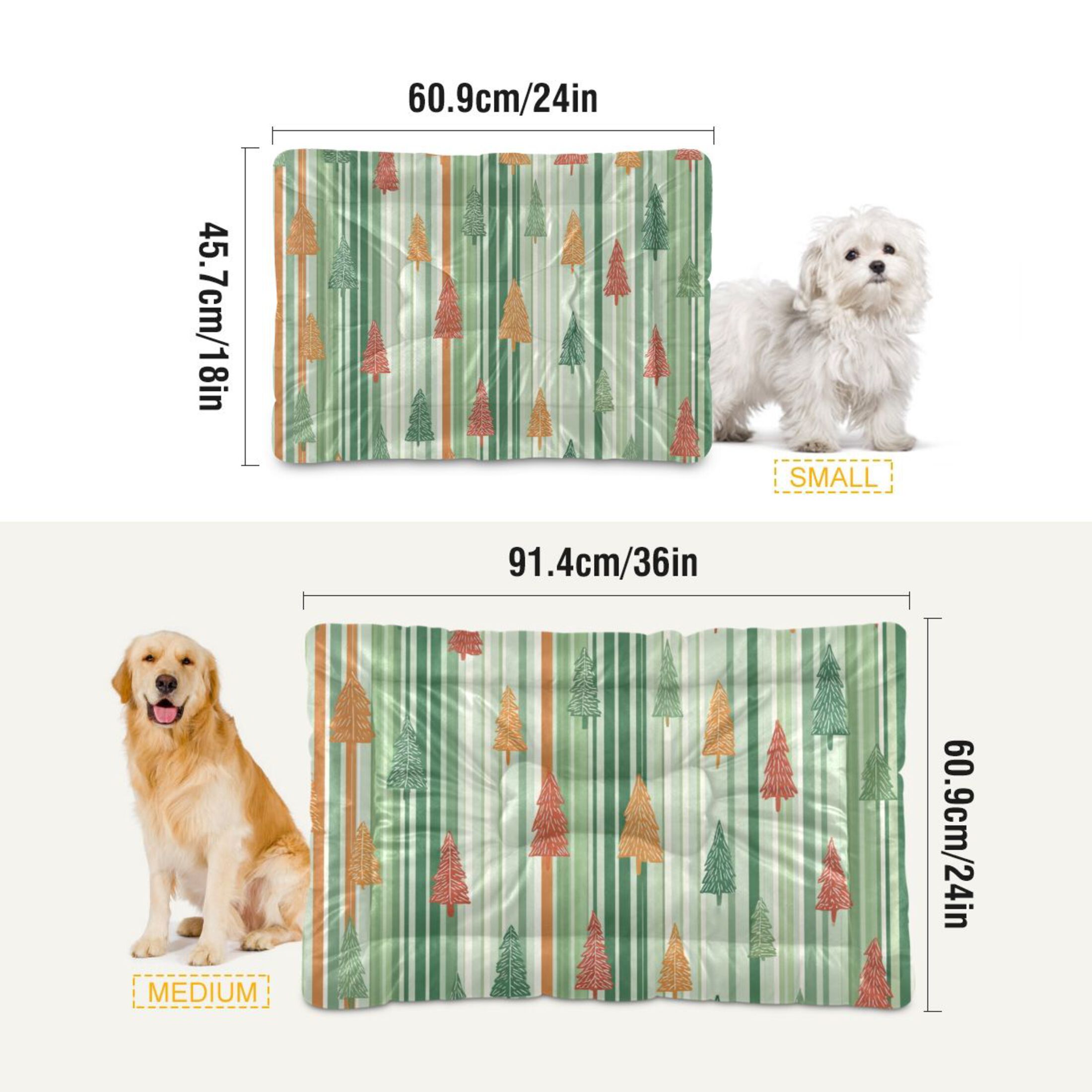 Cozy Mat Pet Bed Indoor Outdoor Warm Soft For Cat Dog Puppy(S/M) Pine Tree