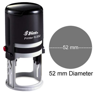 Shiny Self Inking Rubber Stamp Custom Round Logo Stamper Personalized 52 mm