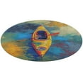 thumbnail image 4 of Colorful Kayaks Glide Across The Lake Floral Medallion Round Rug - Small Round Area Rug, Soft Non-Slip Machine Washable Bedroom Mat Indoor Accent Entry Carpet for Office Desk Dorm Hallway, 4 of 6