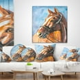 thumbnail image 4 of Designart Brown Horse with Bridle - Abstract Throw Pillow - 12x20, 4 of 5