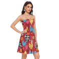 thumbnail image 2 of Dailycode Summer Dresses for Women Strapless Casual Beach Cover Ups Colorful Hearts Stars Dandelions Tube Top Sundress, 2 of 8