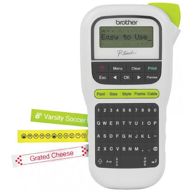 Brother P-touch, PTH110, Portable Label Maker, Lightweight, QWERTY Keyboard, One-Touch Keys, White Walmart.com
