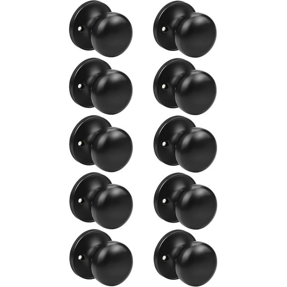 SHIQI-10 Pack Black Dummy Door Knobs Interior Single Dummy Knobs for Closets Doors Black Dummy Door Handles Interior Door Knobs Pantry Door Knobs Single Side Knob