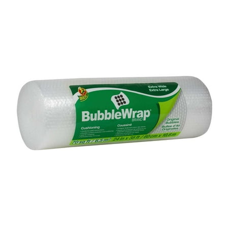 Duck Original Bubble Wrap Cushioning, 24 in. x 35 ft., Clear