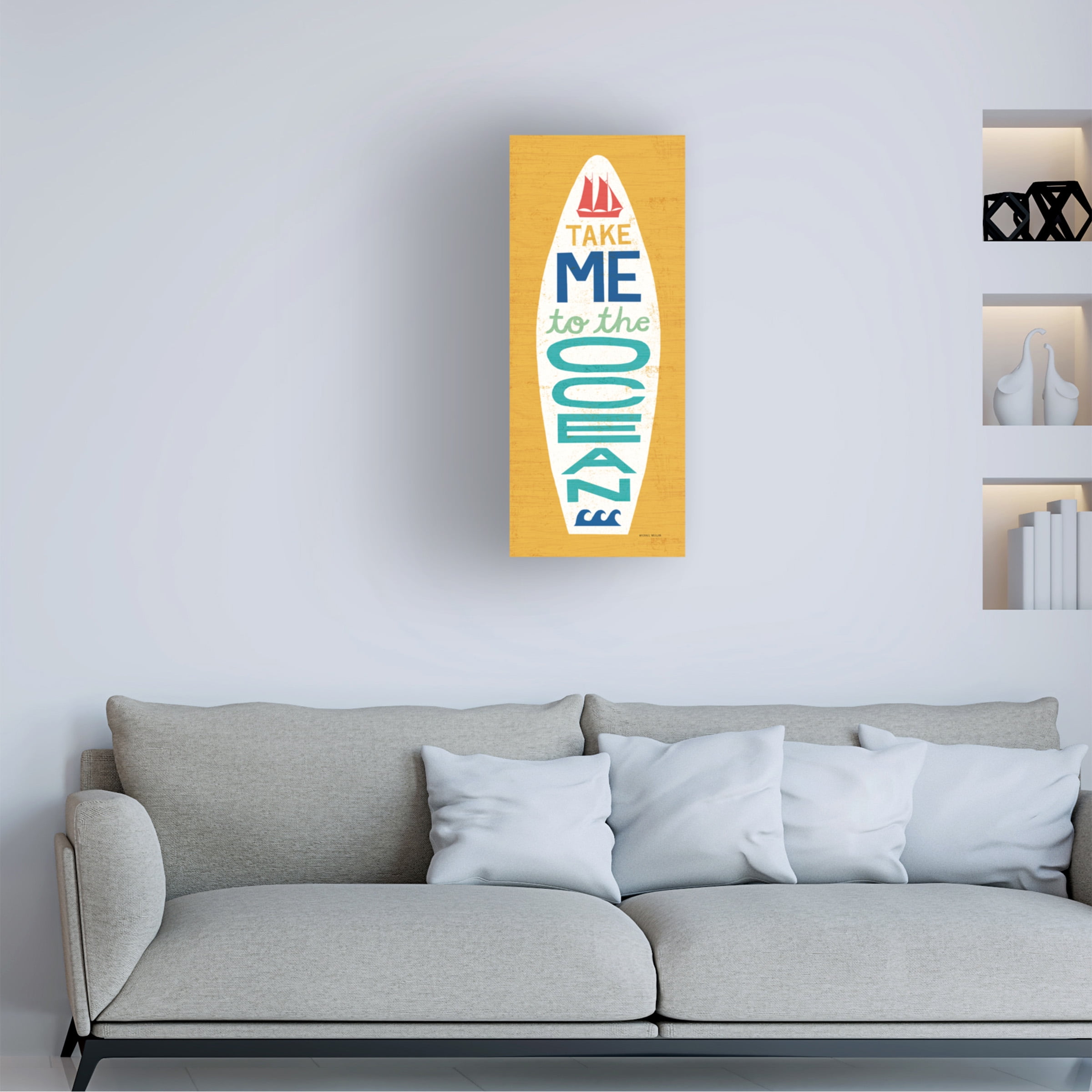Trademark Fine Art 'Beach Bums Surf Board IV' Canvas Art by Michael Mullan